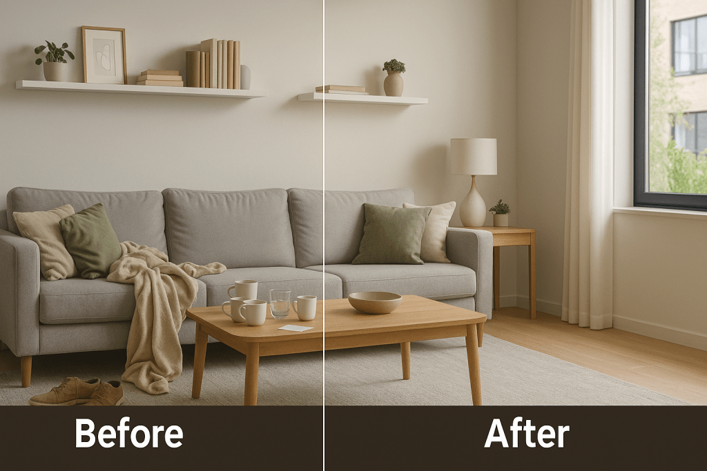 Before and after cleaning