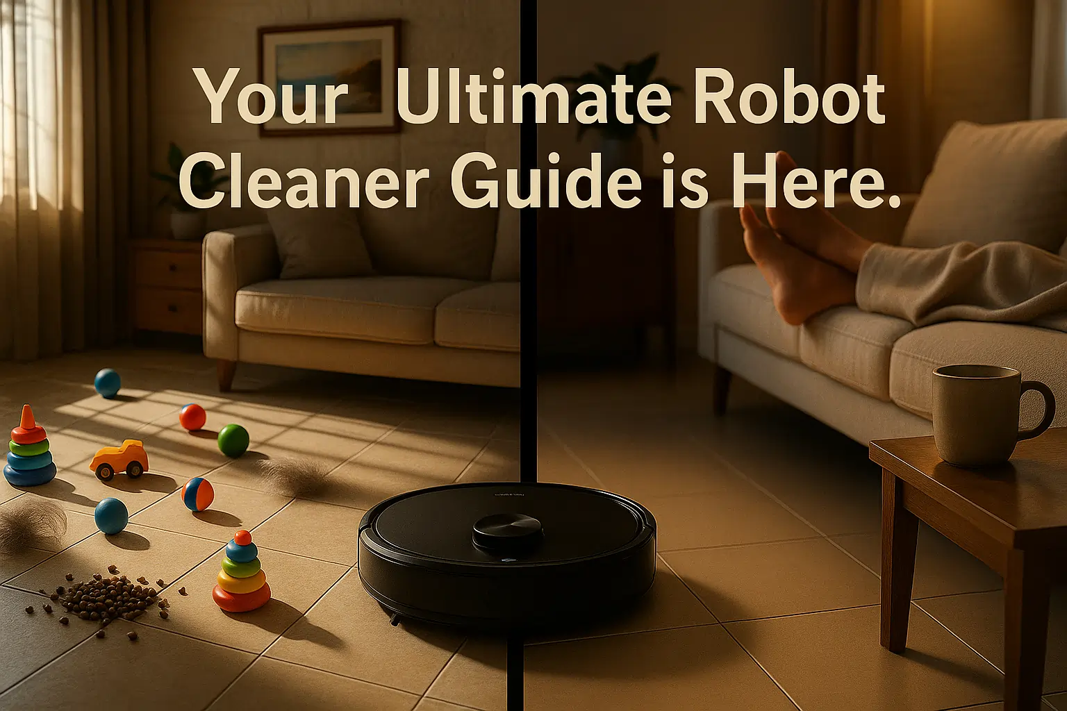 robot cleans while human relaxes