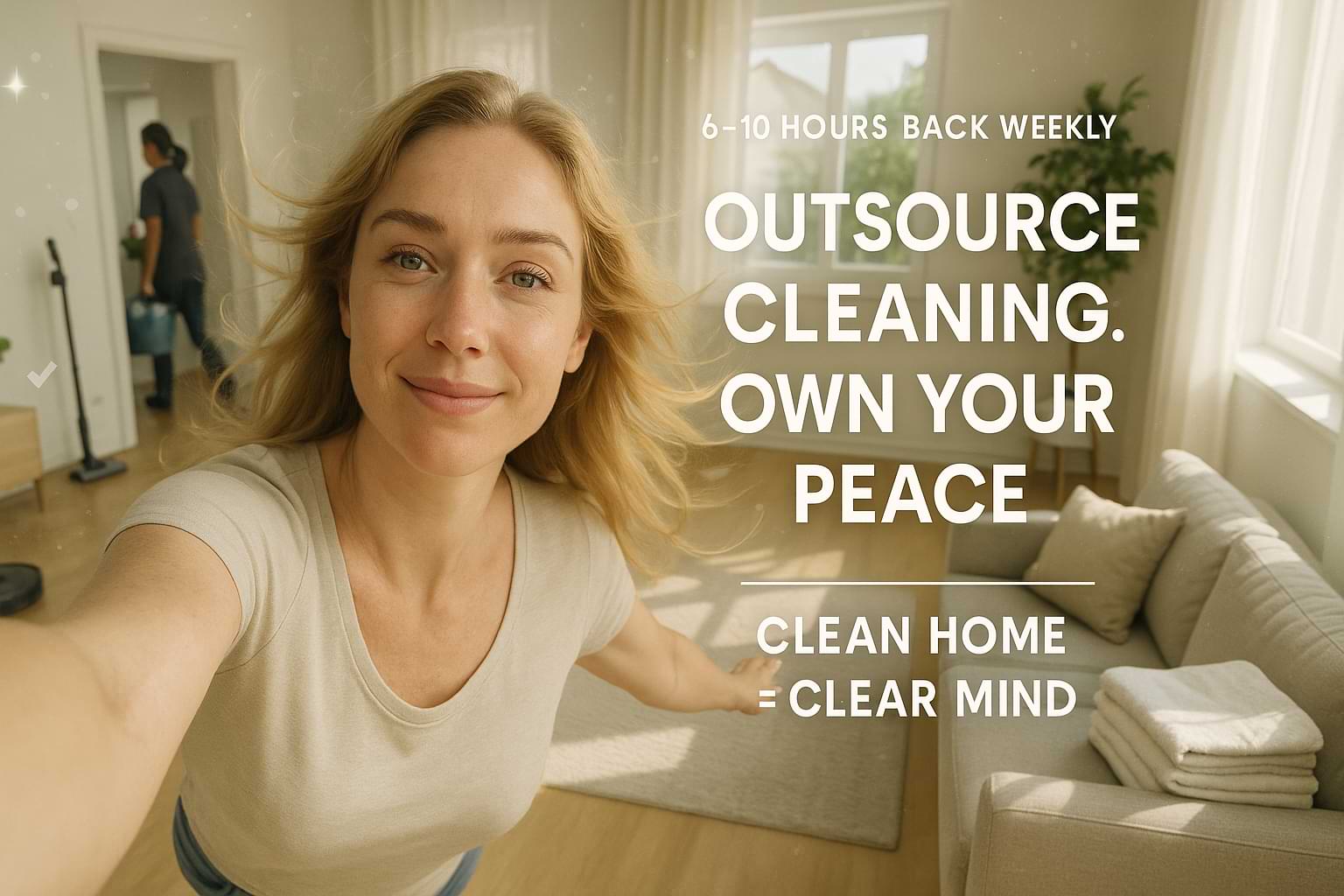 cleaning makes person happy