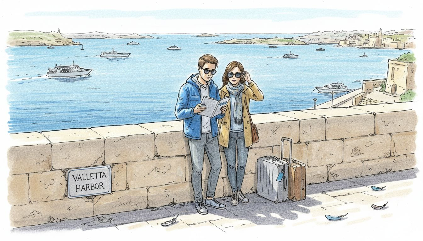 Expats arriving on Malta's coastal waterfront