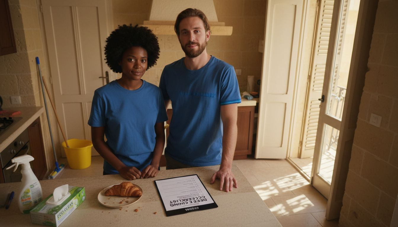 Expats reviewing deep cleaning checklist Malta