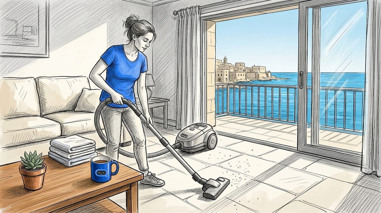 Cleaning a lived-in Maltese apartment