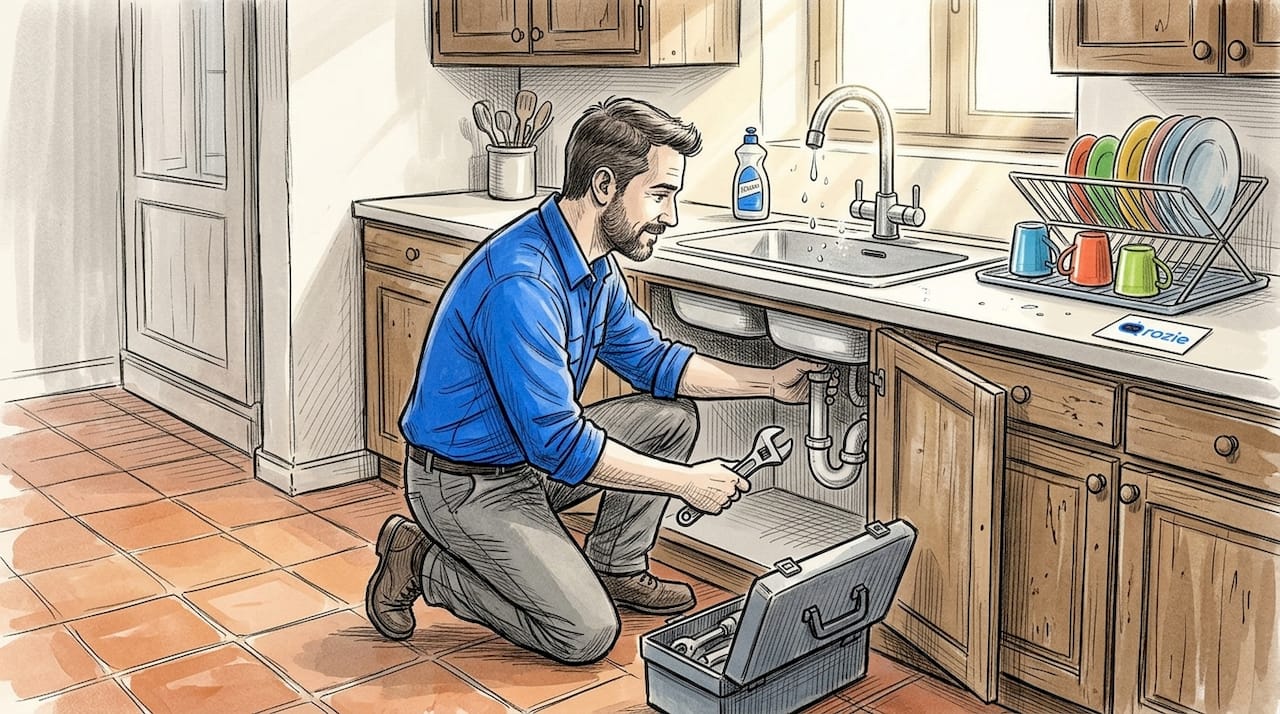 Handyman repairing kitchen tap in Malta apartment