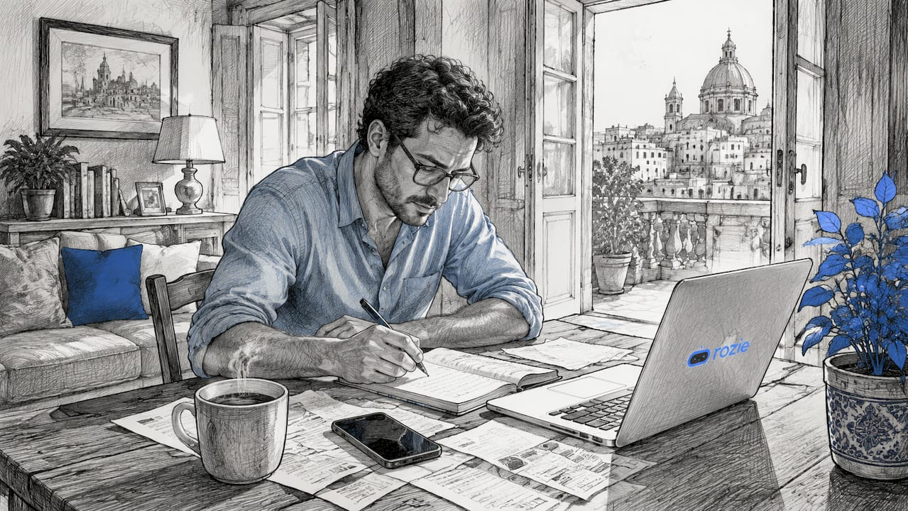 Expat calculating living costs at home