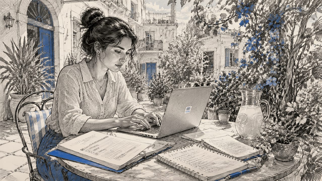 Person registering Malta utilities at home