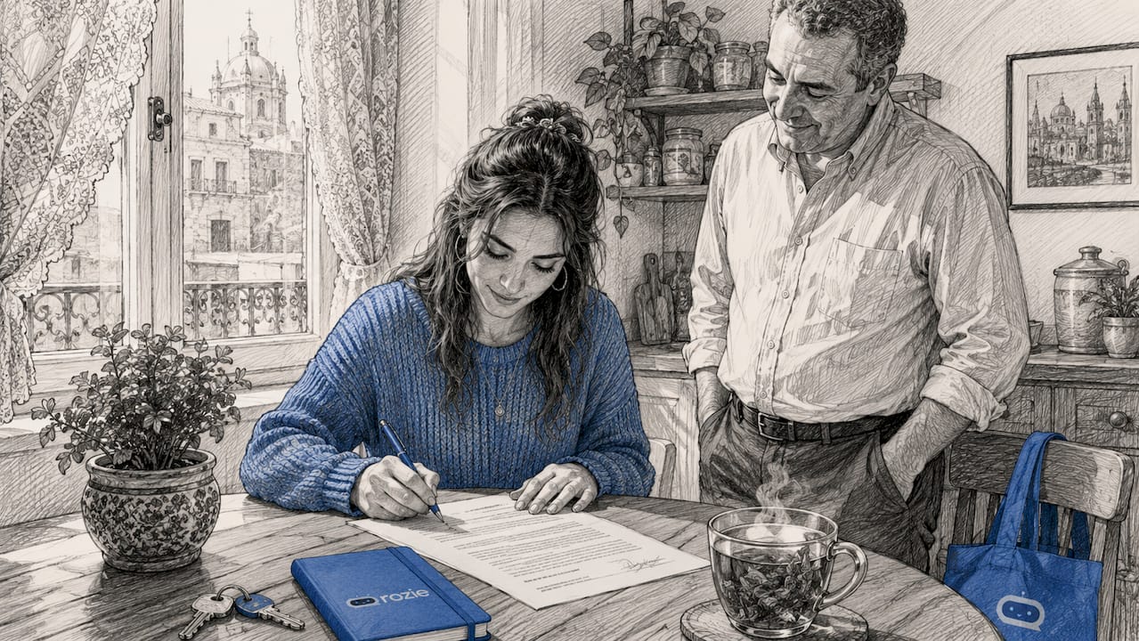 Tenant signing lease at Malta apartment