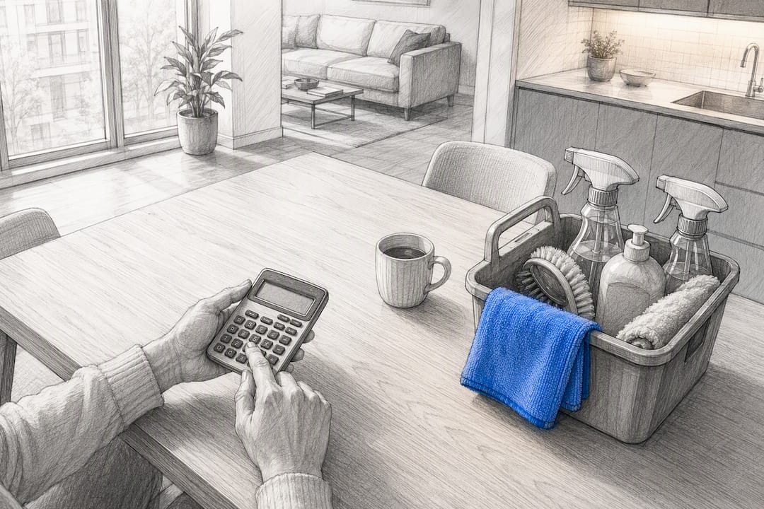 Calculating a house cleaning bill in Malta