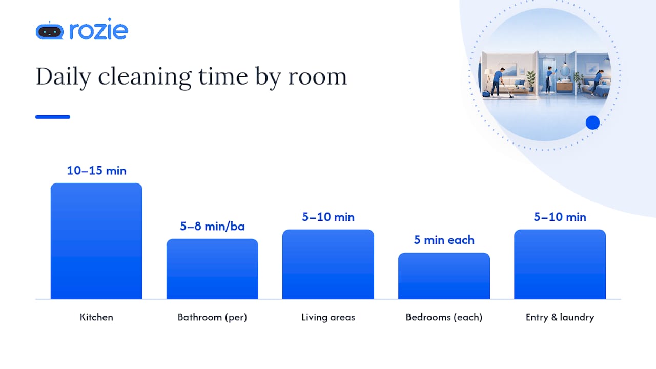 Proportional daily cleaning time breakdown